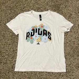 Adidas, floral, bubbly, medium, t-shirt, colorful